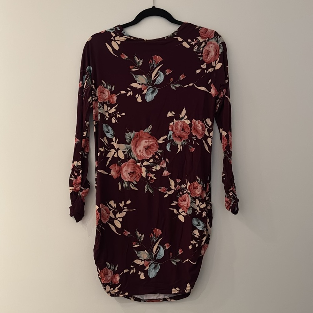 🔥 Long Sleeve Floral Shirt Dress - Picture 4 of 4